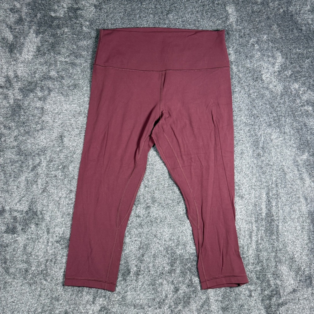 Lululemon Align High Rise Crop Leggings Burgundy Nulu Yoga Pants Size 10 21in